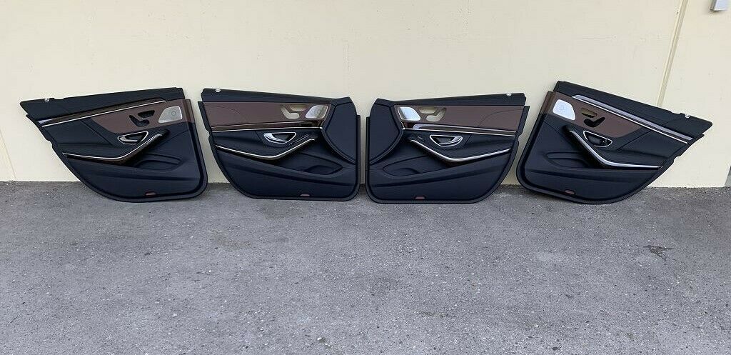 Mercedes S Klasse W222 Lang Türverkleidung Satz Leder schwarz vorne hinten