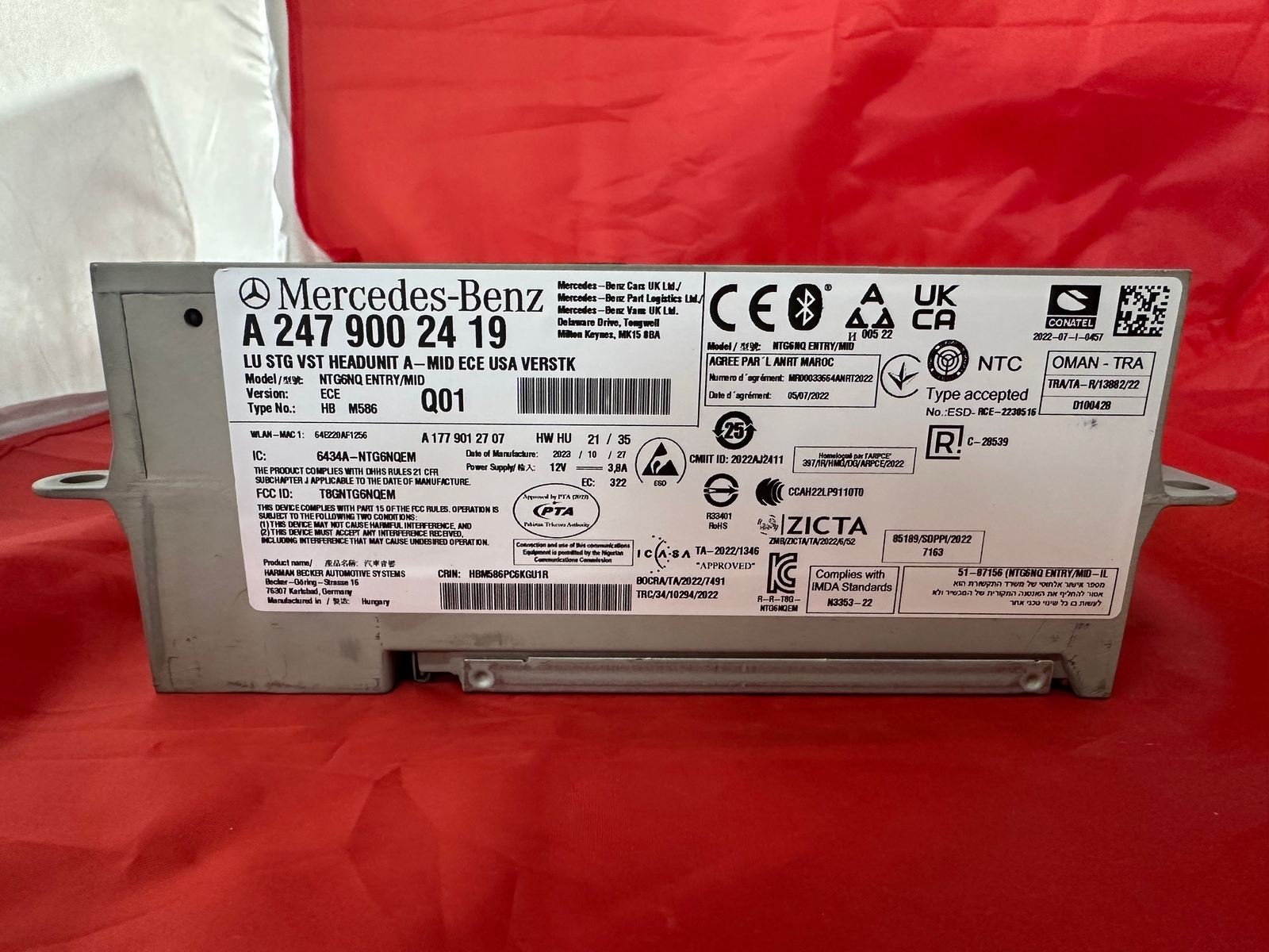 A2479002419 Mercedes Benz MBUX NTG 6 Mid Radio Head Unit NEU A B CLA 177 247 118